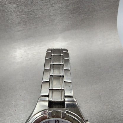 Casio Waveceptor Watch Women 30mm White Dial Silver Tone Date Round Runs LWQ1504