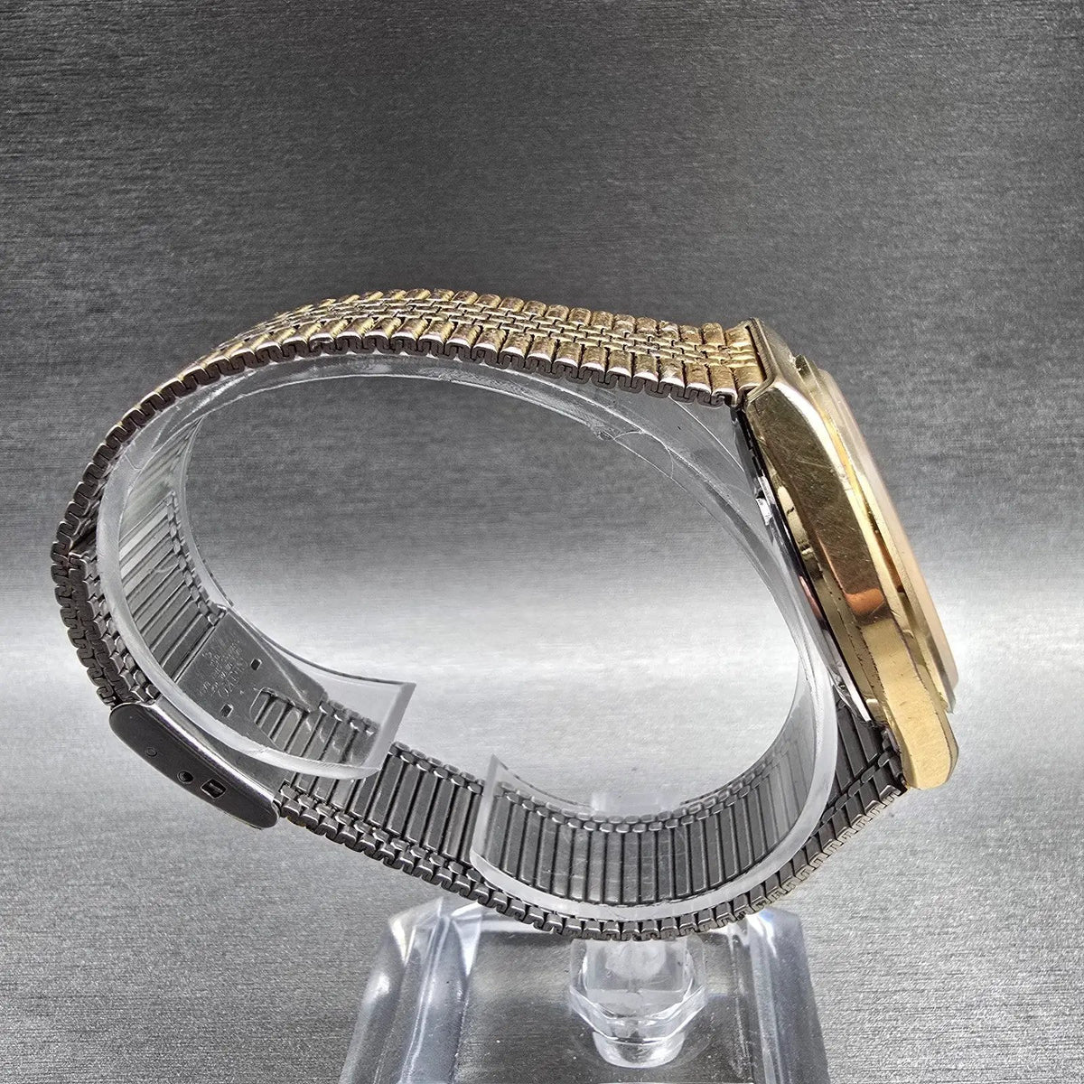 Seiko SQ Watch Men35mm Silver Dial Gold Daydate Round 8223-8029 New Battery JP48