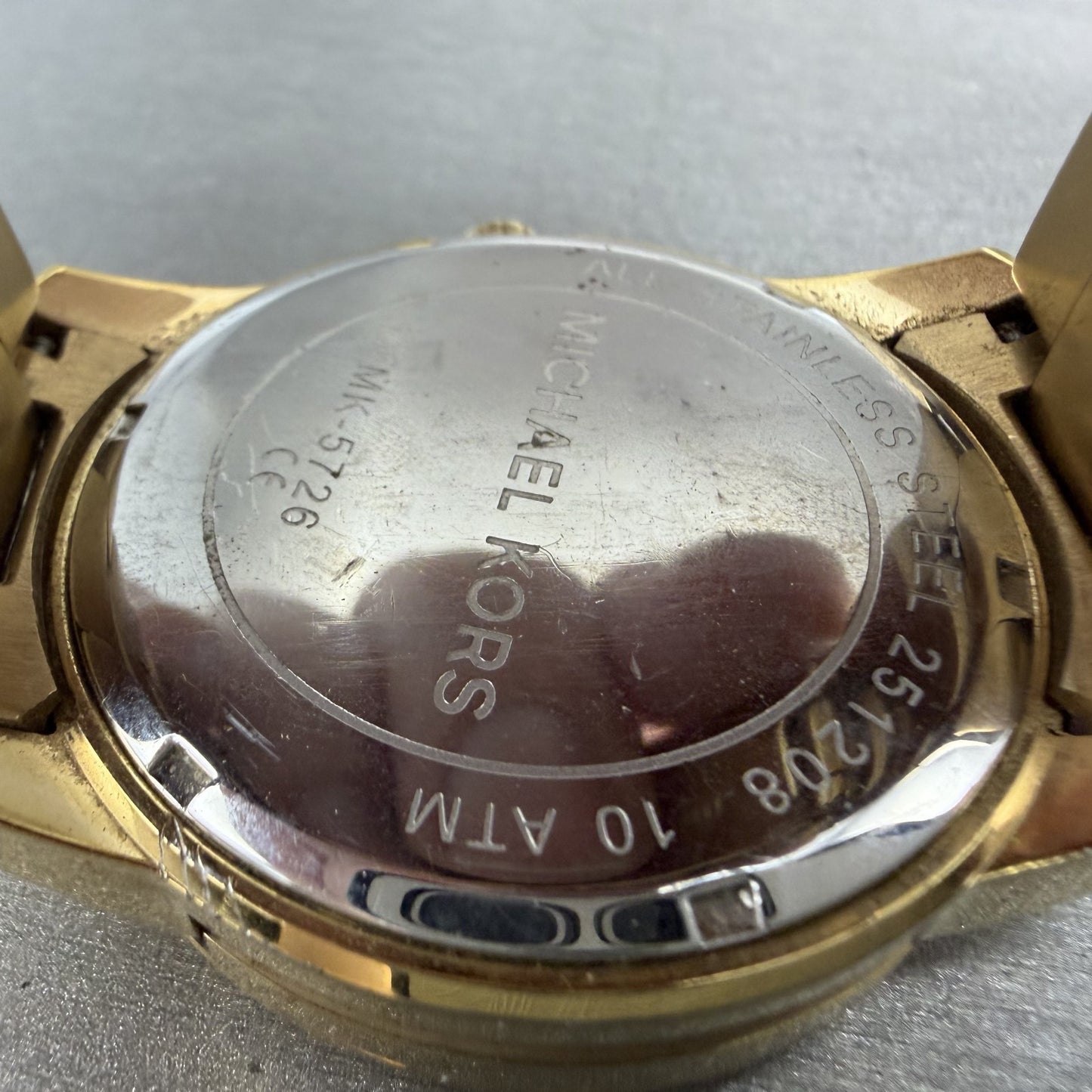 Michael Kors Mercer Watch 42mm Women Champagne Dial Gold Tone Chrono New Batt9