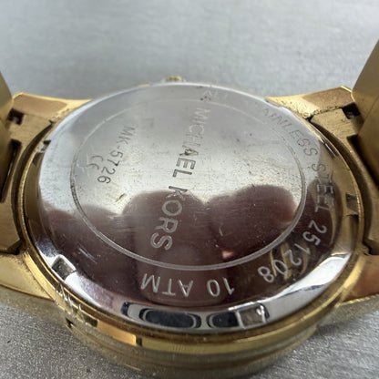 Michael Kors Mercer Watch 42mm Women Champagne Dial Gold Tone Chrono New Batt9
