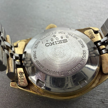 Seiko Automatic Watch Women 24mm Silver Dial Gold Tone Daydate 2906-0019 Runs9