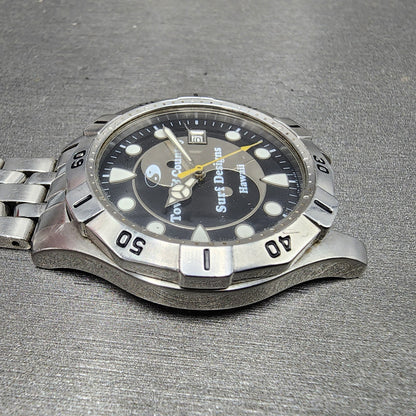 Orient Town & Country Dive Watch Men 38mm Black Dial Steel Date Round New Batt4