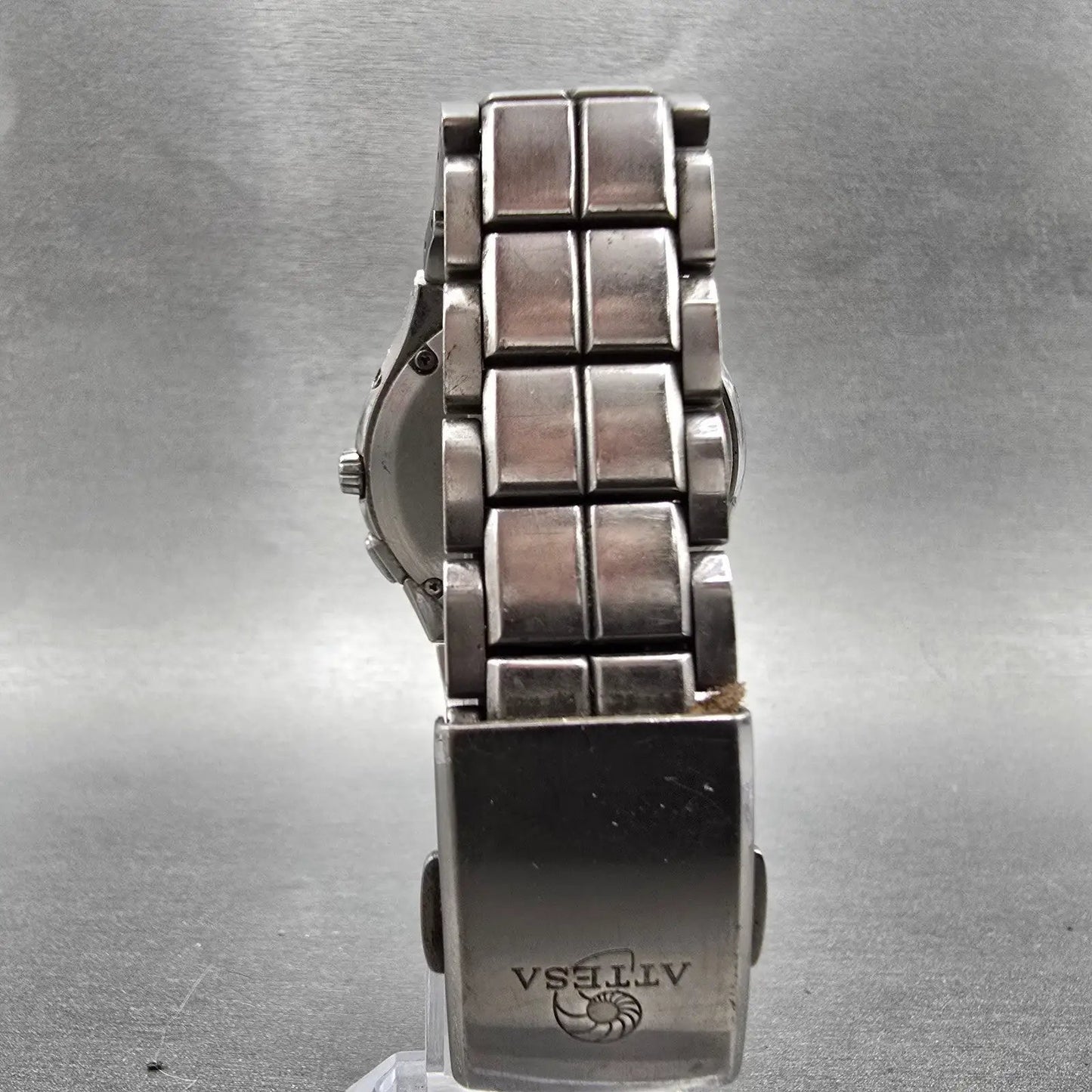 Citizen Eco-Drive Attesa Watch Men 39mm Black Dial Titanium Atomic Daydate PARTS8