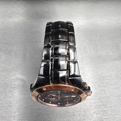 Seiko Coutura Watch Men 40mm Black Dial Two Tone Chrono Date 7T62-0FA0 New Batt4