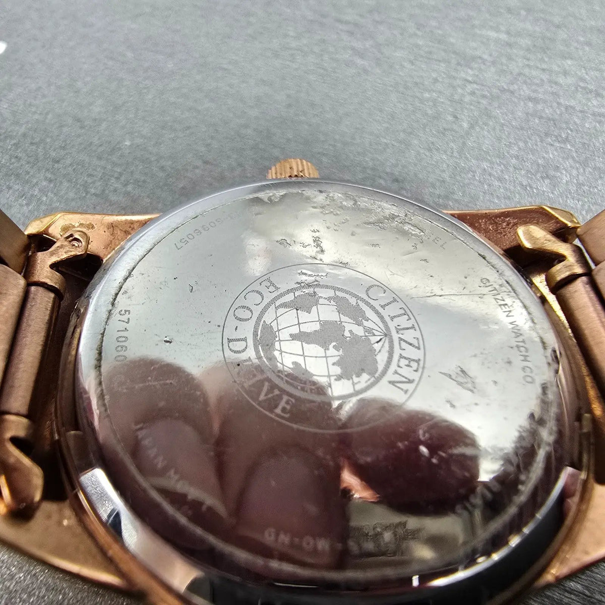 Citizen Eco-Drive Watch Women 33mm Red Dial Rose Gold Date Round Crystal Works9