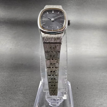 Seiko Pulsar Watch Women 16mm Gray Dial Silver Tone Oval Y590-5409 New Battery5