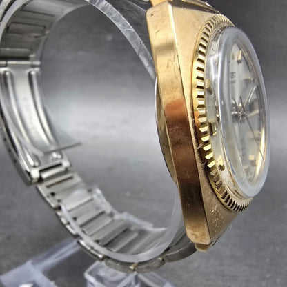 Seiko Automatic Watch Men 36mm Silver Dial Gold Tone Daydate 7006-7012 Runs VTG4