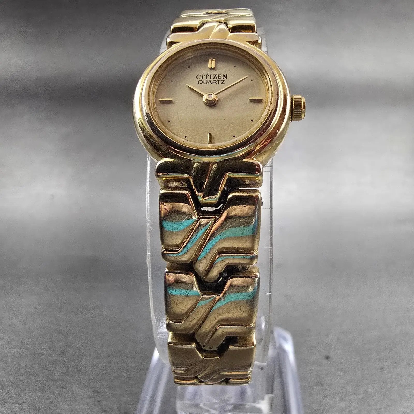 Citizen Watch Women 18mm Champagne Dial Gold Tone Round 3220-326113 New Battery5