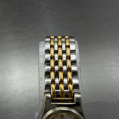 Seiko Watch Women 18mm White Dial Two Tone Oval V401-5228 New Battery Vintage AP4