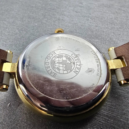Citizen Eco-Drive Watch Women 34mm White Dial Gold Tone Round E031-S090920 Runs9