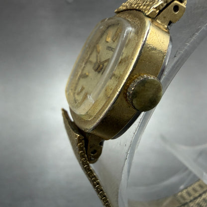 Seiko Watch Women 16mm Champagne Dial Gold Tone Rectangle 11-5189 Manual Runs2