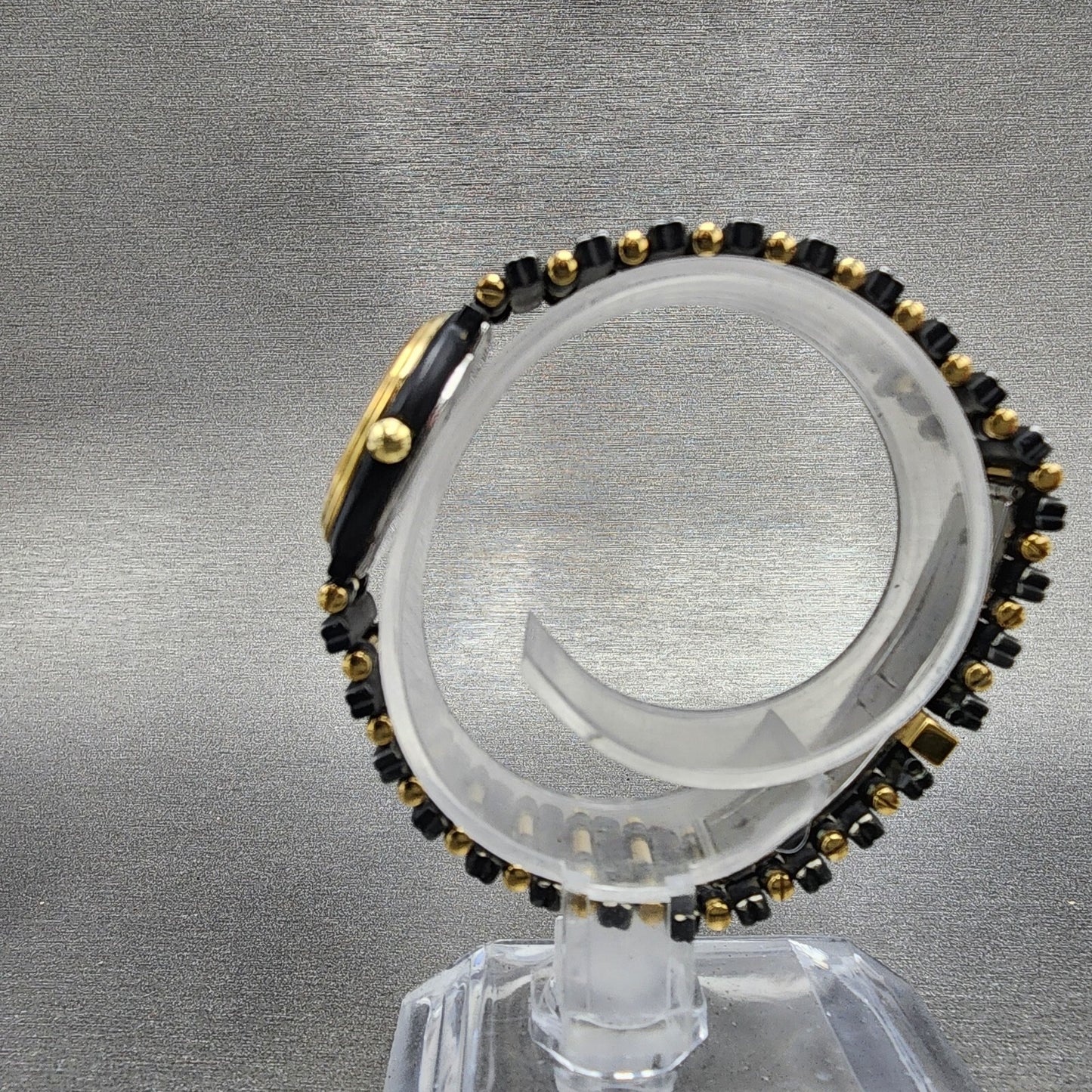 VTG Raymond Weil Watch Women 24mm Black Dial Black Gold Tone Round New Battery6