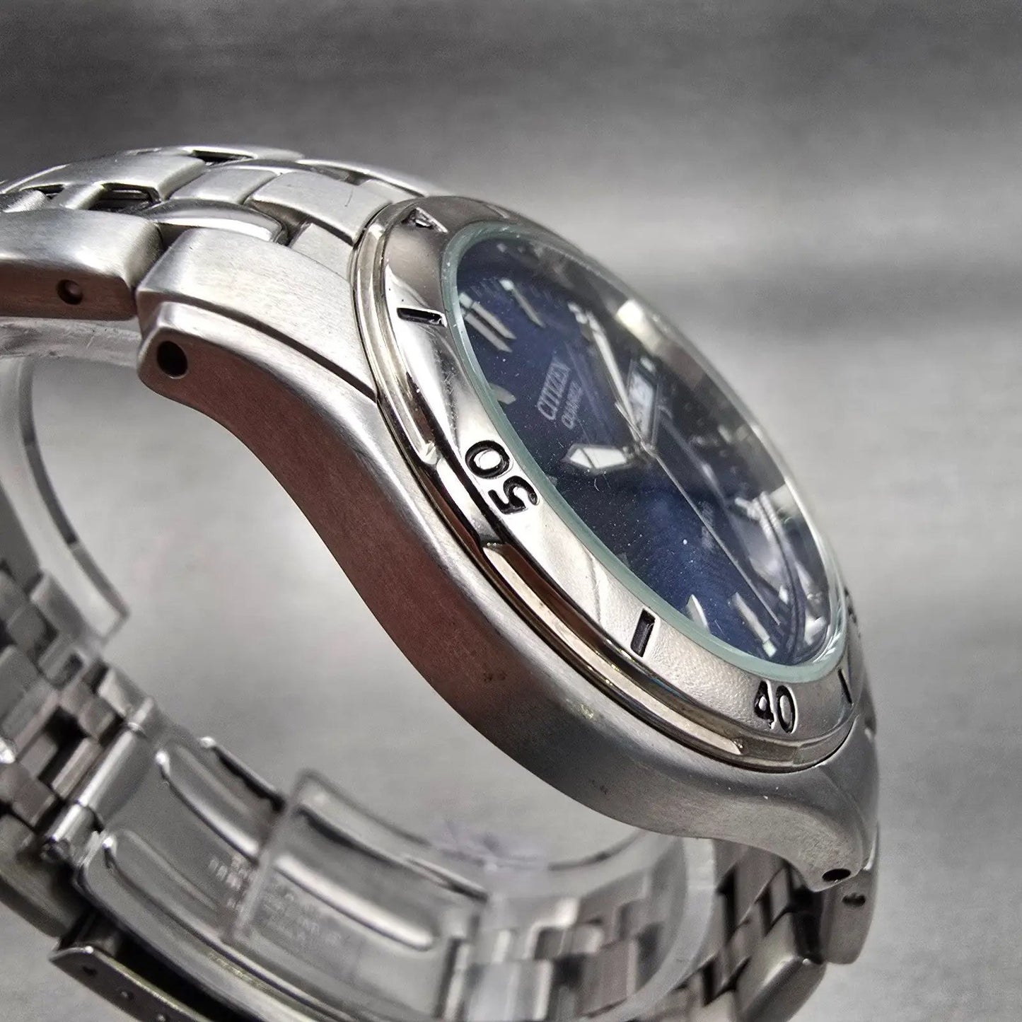 Citizen Watch Men 37mm Blue Dial Silver Tone Daydate Round 250A-K001455 New Batt3