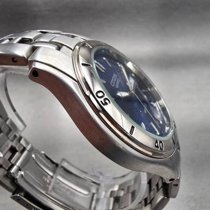 Citizen Watch Men 37mm Blue Dial Silver Tone Daydate Round 250A-K001455 New Batt3