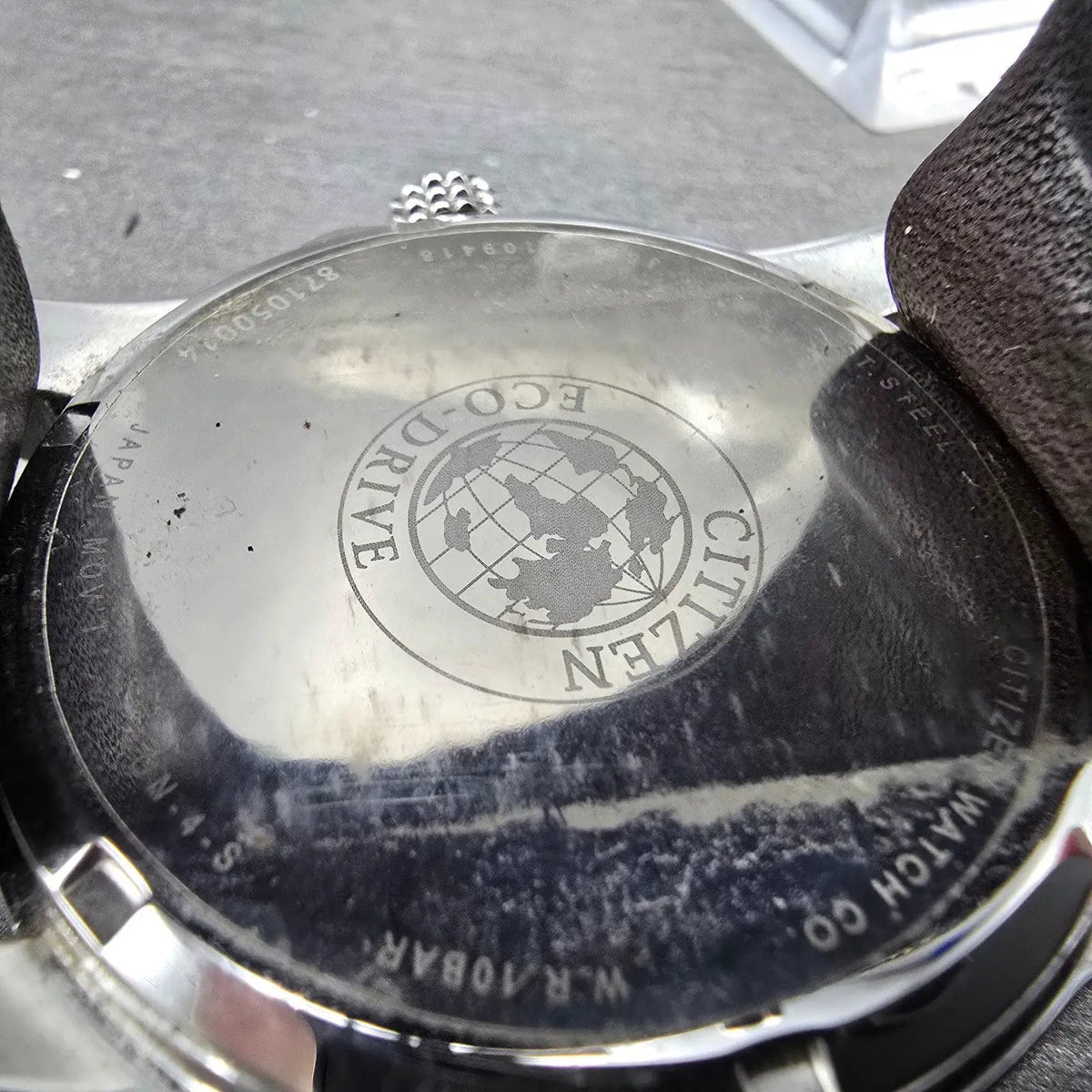 Citizen Eco-Drive PRT Watch Men 41mm Gray Dial Steel Date Round AW7039-01H Works9