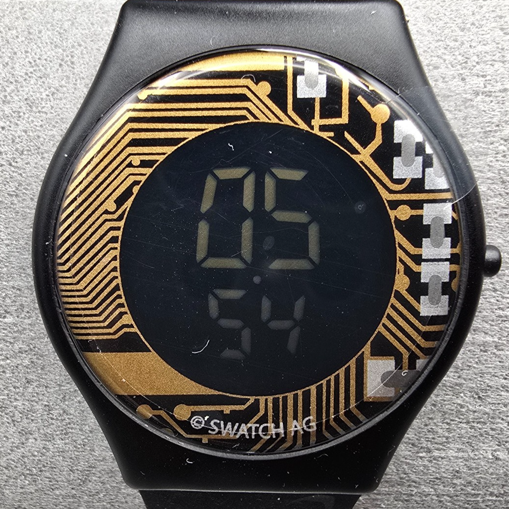 Swatch Digital James Bond A View To A Kill Watch Men 34mm SIB101 New Battery NOS1
