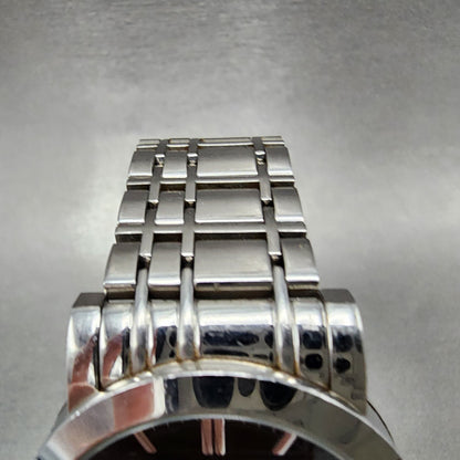 Burberry Watch Men 38mm Black Dial Steel Date Round BU1364 New Battery