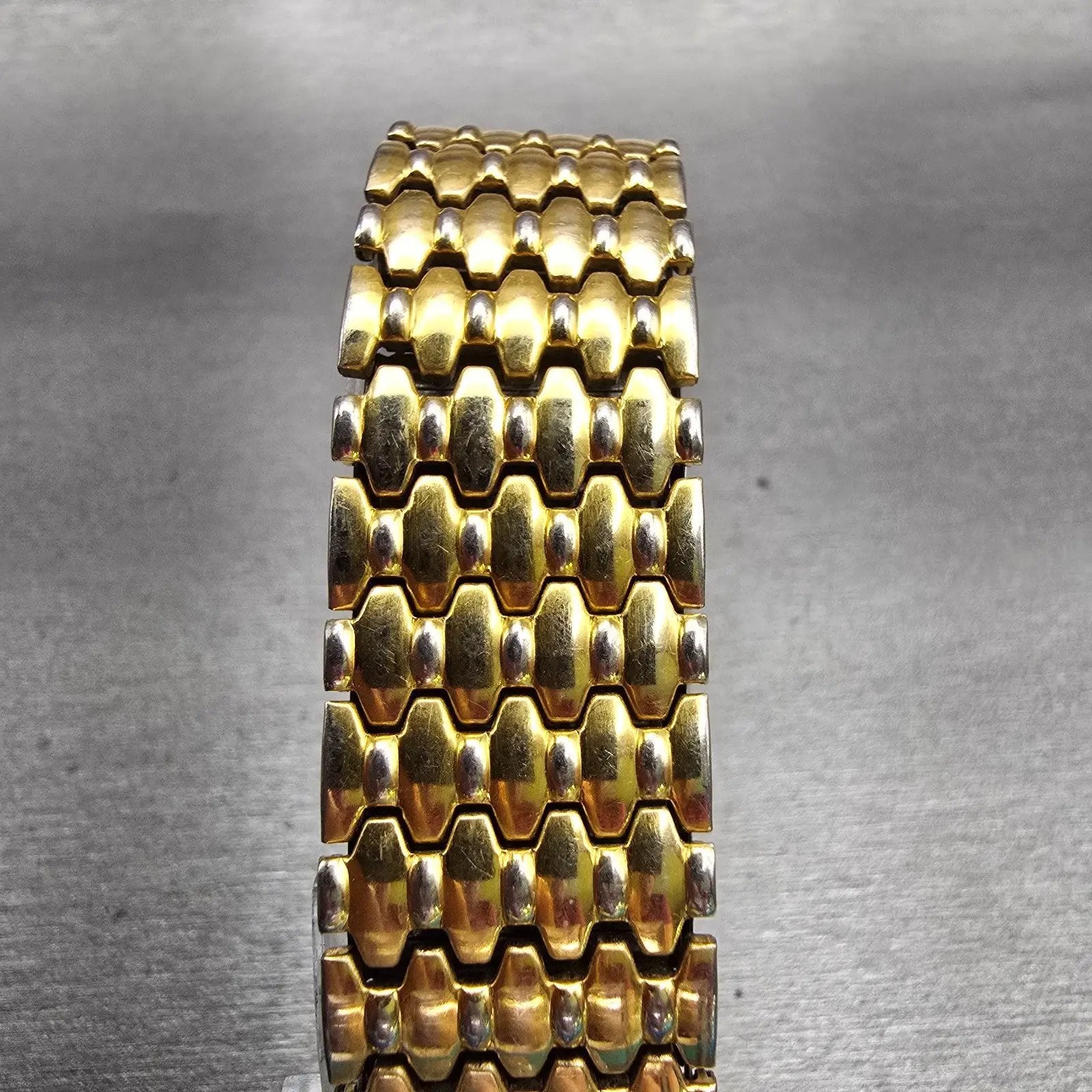 Bulova Watch Men 25mm Gold Dial Gold Tone Rectangle New Battery Vintage 92A407