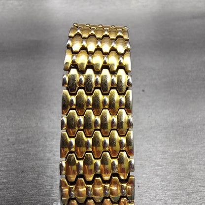 Bulova Watch Men 25mm Gold Dial Gold Tone Rectangle New Battery Vintage 92A407