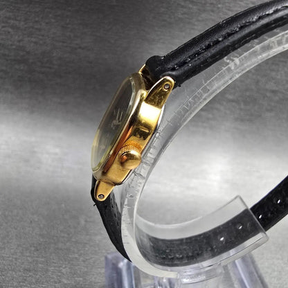 Citizen CQ Watch Women 17mm Black Dial Gold Tone Rectangle 5920-S49810 New Batt92