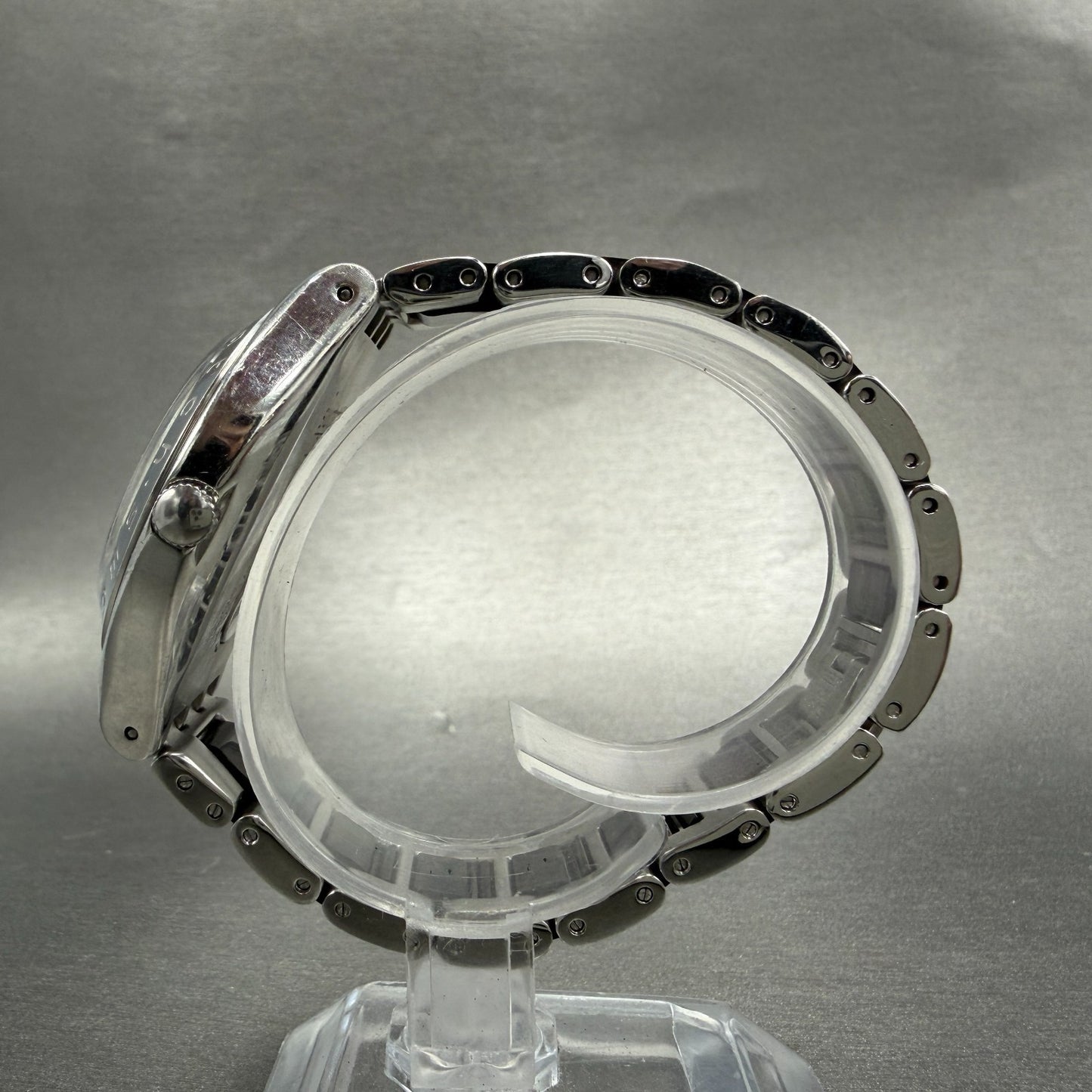 Swatch Irony Big Casse-Cou Watch Men 38mm Silver Dial Steel Daydate CRACK NewBat6