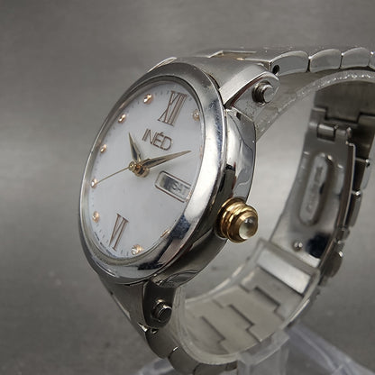 Citizen INED Watch Women 29mm MOP Dial Two Tone Daydate Round Solar Runs2