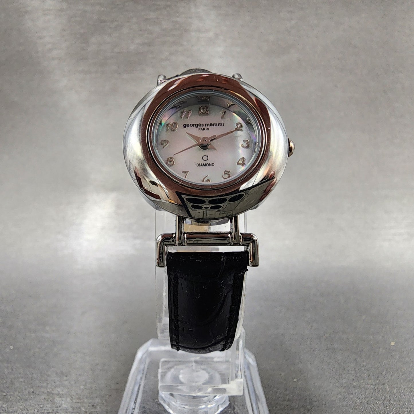 Georges Memmi Watch Women MOP Dial Silver Tone Round Swap Bezel New Battery7