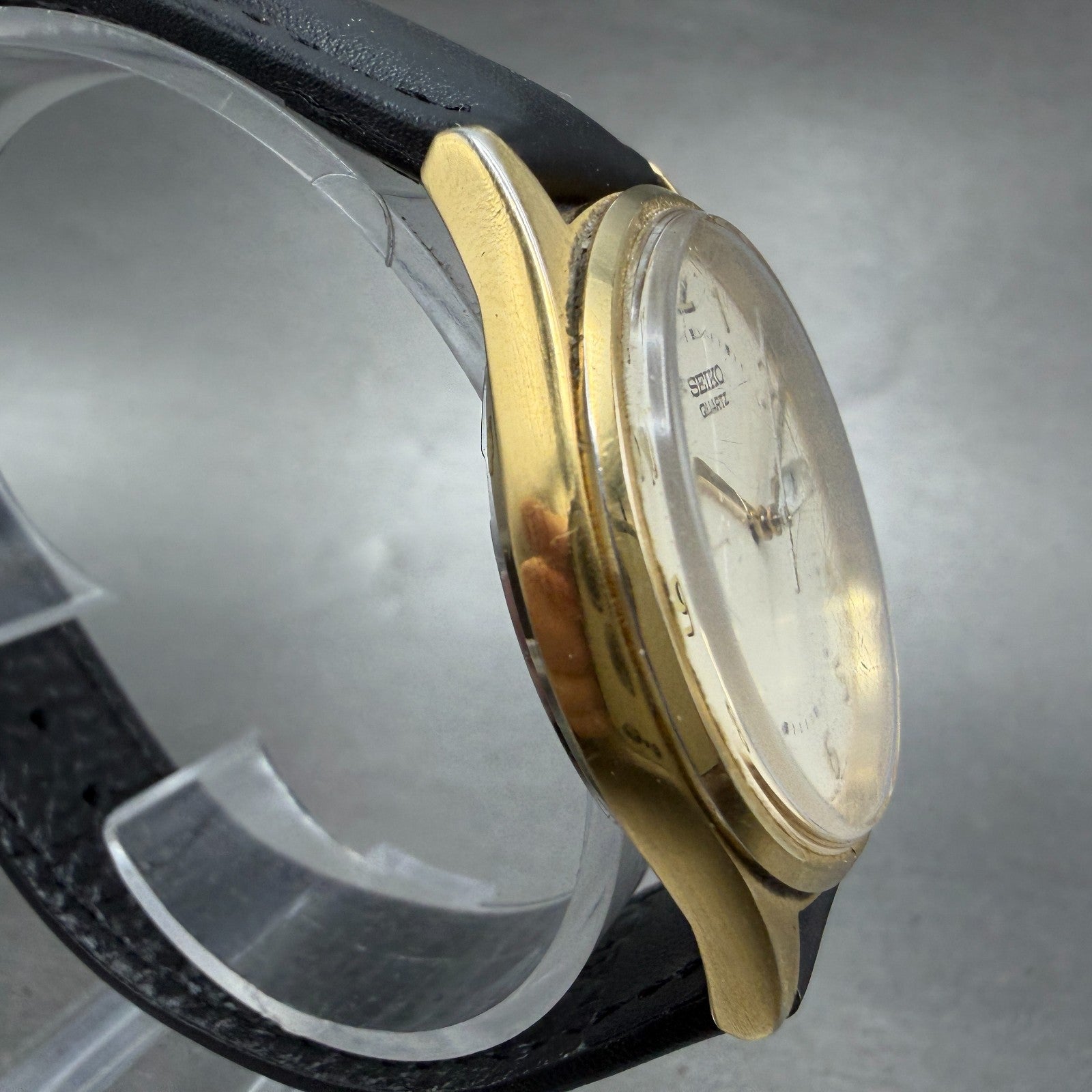 Seiko Watch Men 35mm Cream Dial Gold Tone Daydate Round 7N43-8A39 New Battery3