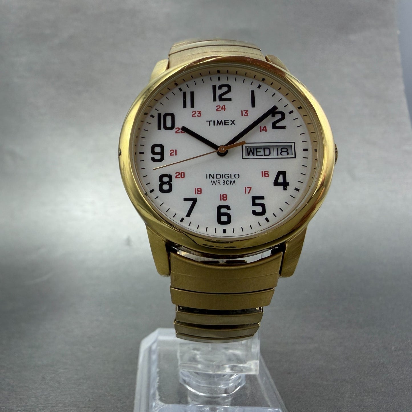 Timex Easy Reader Watch Men 36mm White Dial Gold Tone Daydate T20471 New Battery5