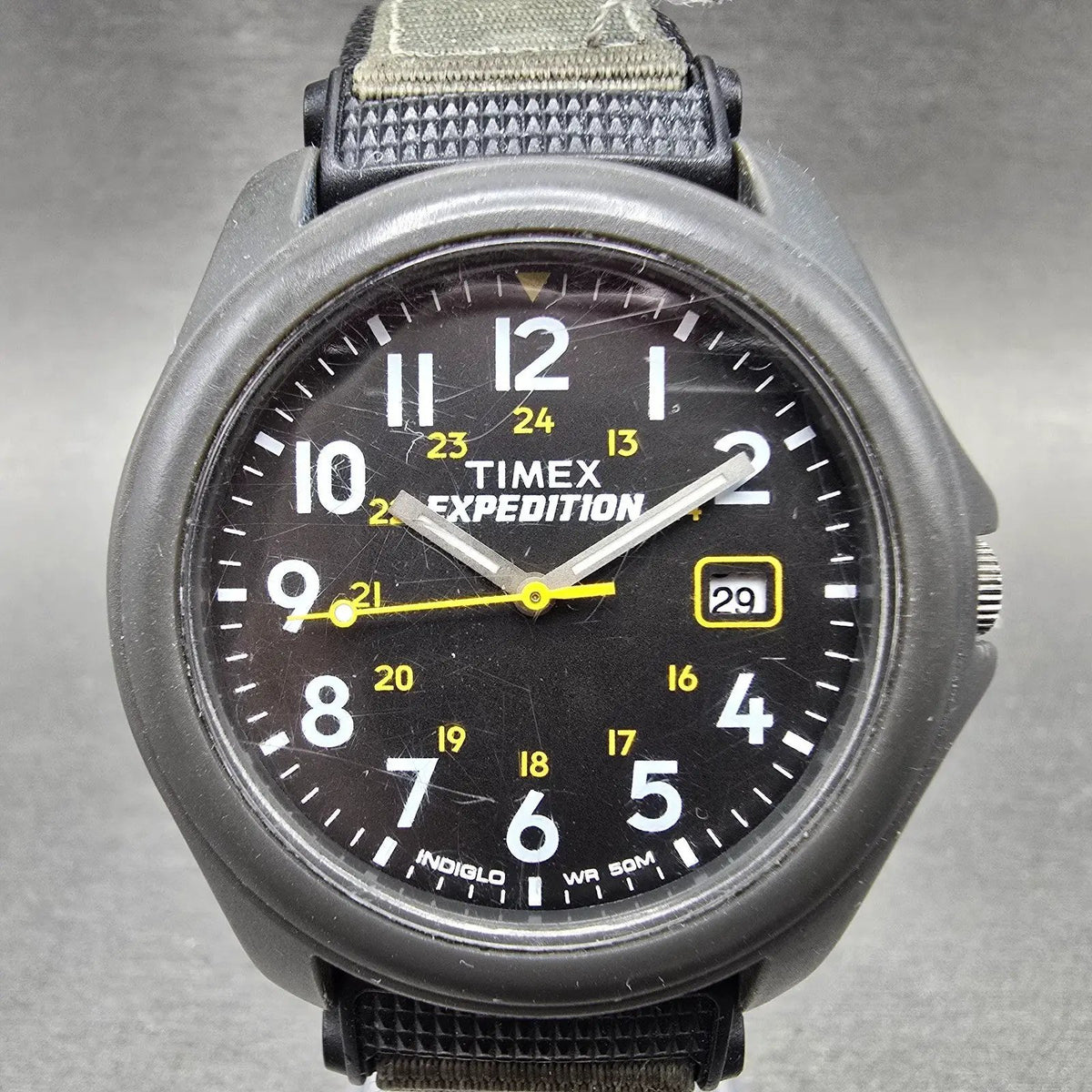 Timex Expedition Camper Watch Men 39mm Black Dial Gray Tone Date T42571 NewBatt0