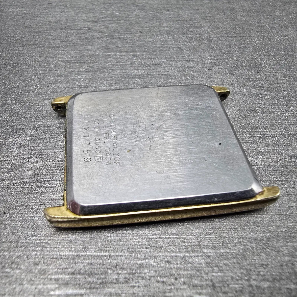 Seiko 6020-5059 Watch Case Gold Tone Rectangle 25mm Vintage10