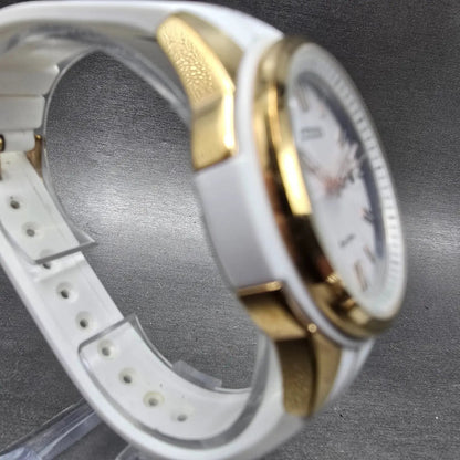 Citizen Eco-drive Veya Watch Women 38mm White Dial Gold Tone Date Round Works3