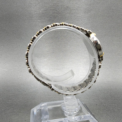 Bulova Watch Women 21mm White Dial Two Tone Oval Heart Links 98P11 New Battery7