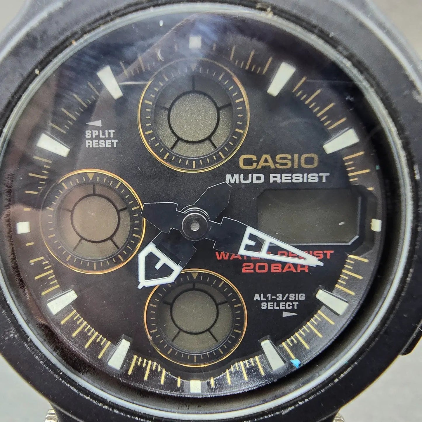 Casio G-Shock Mudman AW-570 Watch Men 44mm Black Green Alarm Chronograph PARTS2