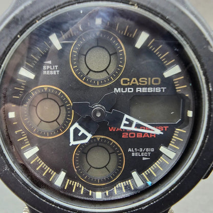 Casio G-Shock Mudman AW-570 Watch Men 44mm Black Green Alarm Chronograph PARTS2
