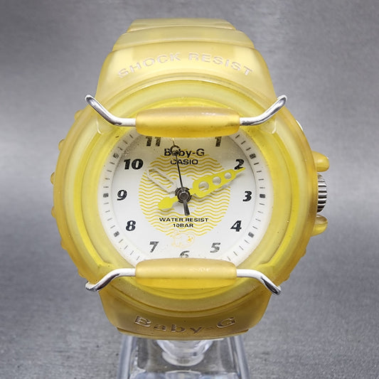 Casio BabyG BG11 Watch Women 42mm White Dial Clear Tone Round New Battery0