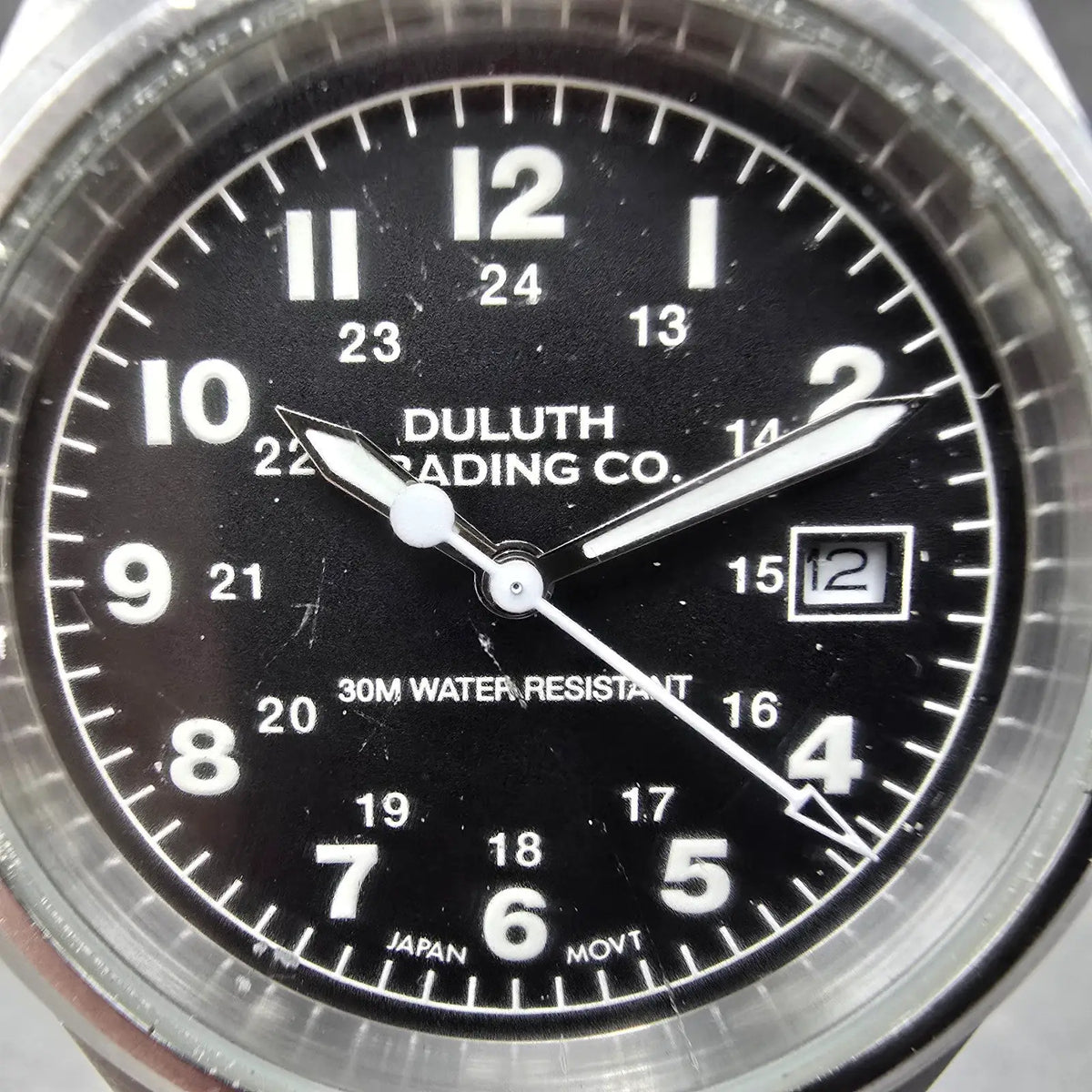 Duluth Trading Co. Field Watch Men 37mm Black Dial Steel Date Round New Battery1