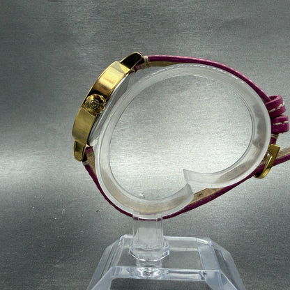 Coach Watch Women 33mm Gold Dial Gold Tone Round Pink Band New Battery5