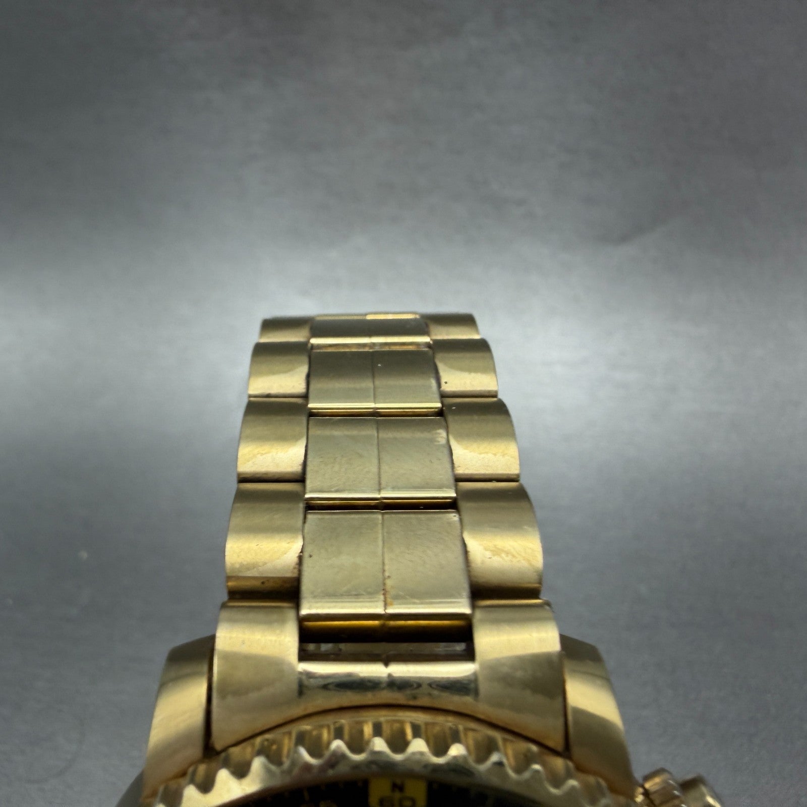 Seiko Flightmaster Chronograph Watch Men 42mm Black Dial Gold Tone Date New Batt4