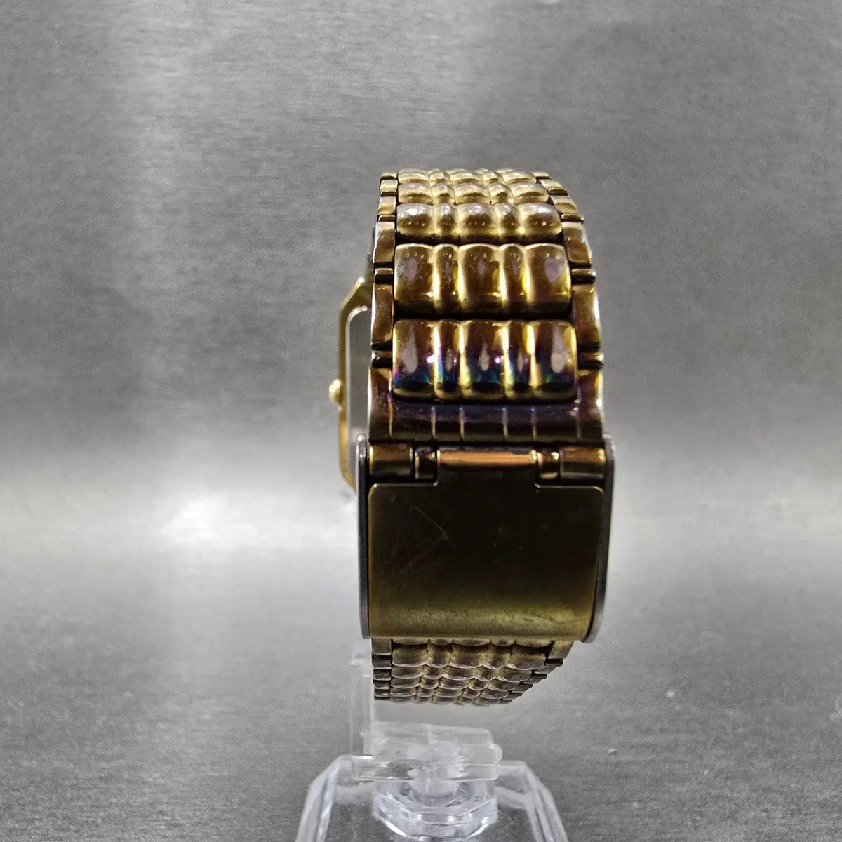 Seiko Tank Watch Men 26mm Champagne Dial Gold Rectangle V701-5J00 PARTS VTG8