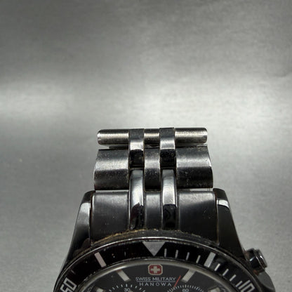 Swiss Military Hanowa Chronograph Watch Men 42mm Black Dial Black Tone READ!!!!!4