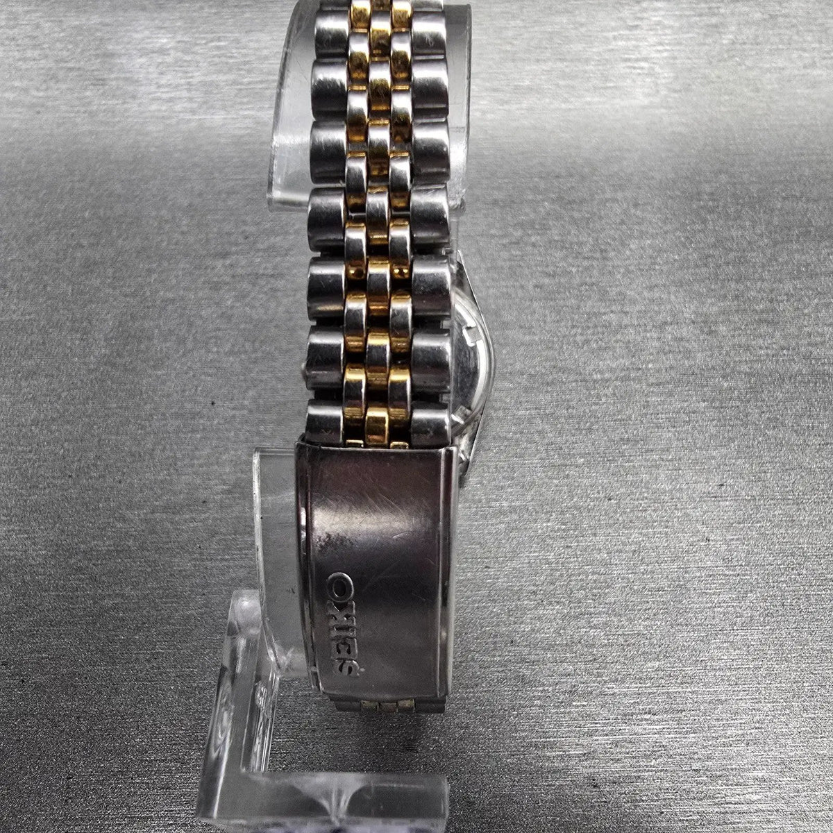Seiko Watch Women 24mm Silver Dial Two Tone Daydate Round 7N83-0049 New Batt JP57