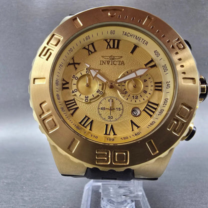 Invicta Pro Diver Watch Men 49mm Gold Dial Gold Date Round 24844 New Battery5