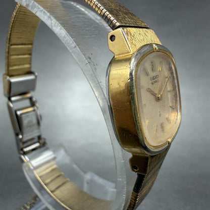 Seiko Watch Women 19mm Champagne Dial Gold Tone Hexagon 1400-5280 New Battery3