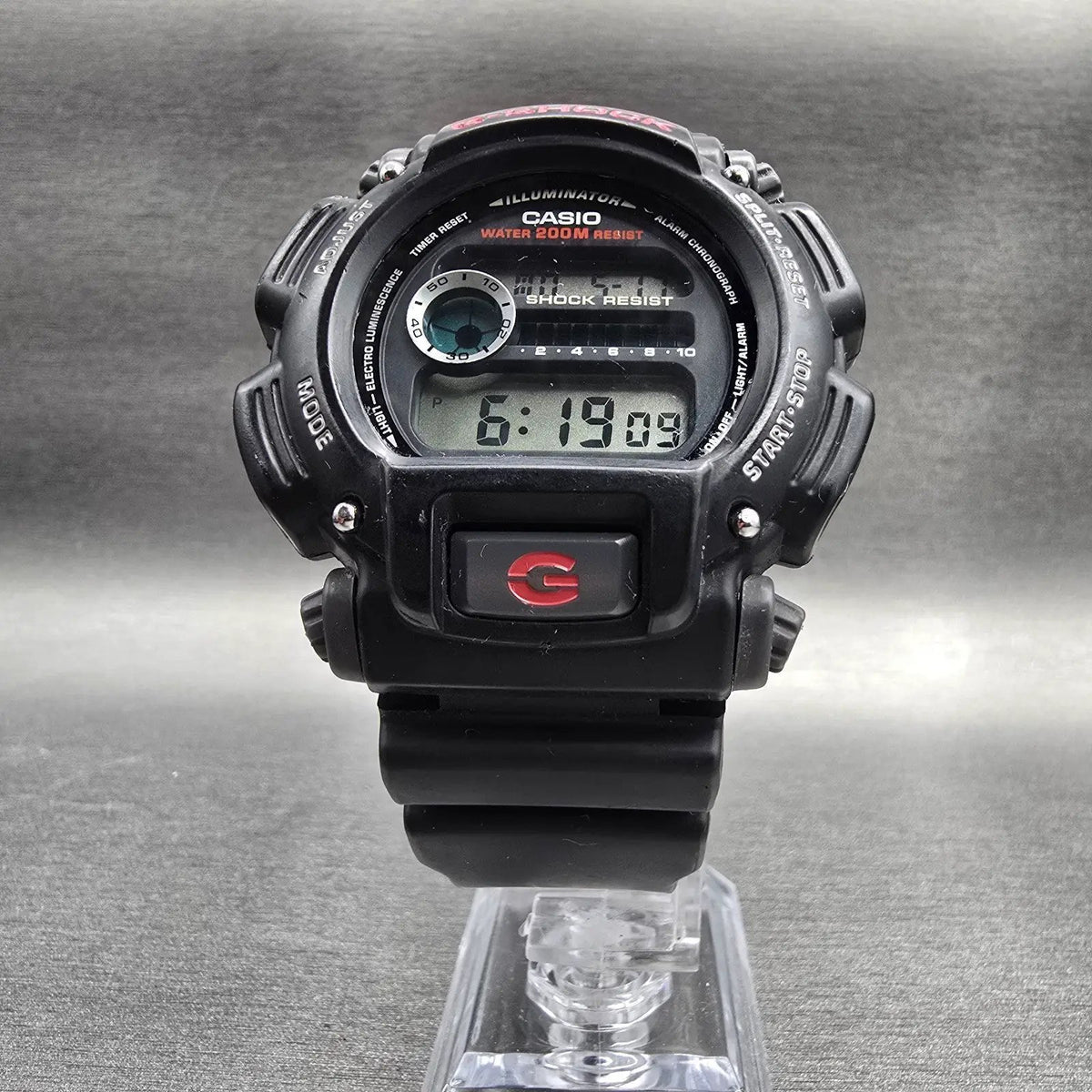 Casio G-Shock DW-9052 Watch Men 47mm Black Red Chronograph Alarm New Battery5