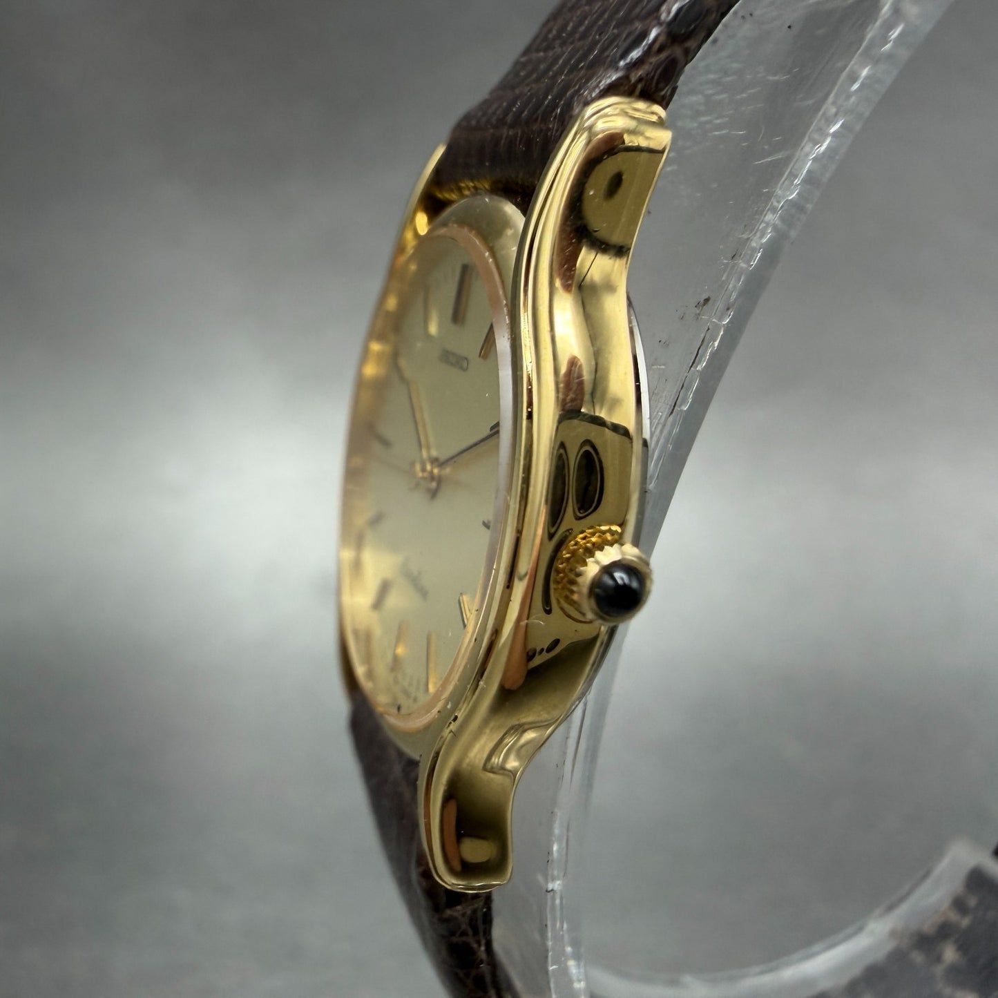 Seiko Exceline Watch Women 23mm Champagne Dial Gold Tone 1221-0160 New Battery2