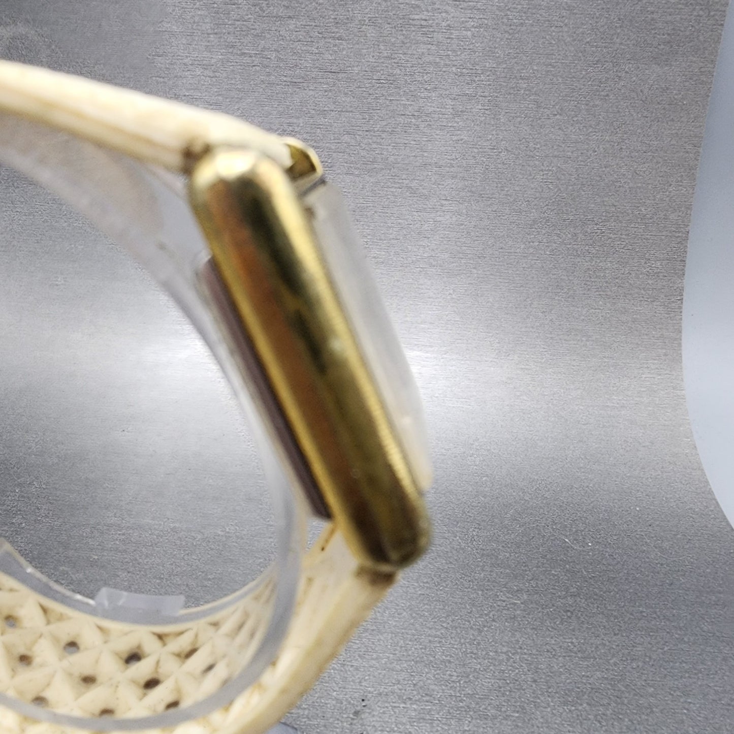 Parker Tank Watch Women 25mm White Dial Gold Tone Rectangle Manual Wind PARTS4