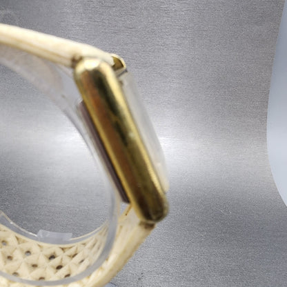 Parker Tank Watch Women 25mm White Dial Gold Tone Rectangle Manual Wind PARTS4
