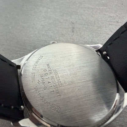 Seiko Watch Men 33mm Silver Dial Silver Tone Rectangle 5931-5330 New Battery10