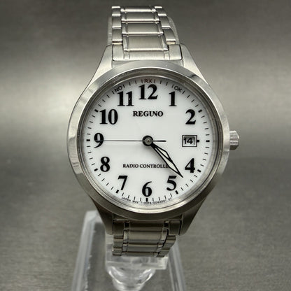 Citizen Reguno Watch Women 28mm White Dial Silver Tone Date Round Runs Solar0